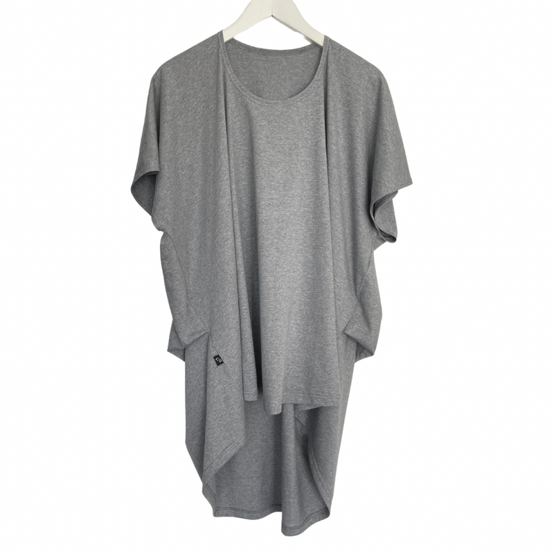 Cotton Folded Drape Grey Marle