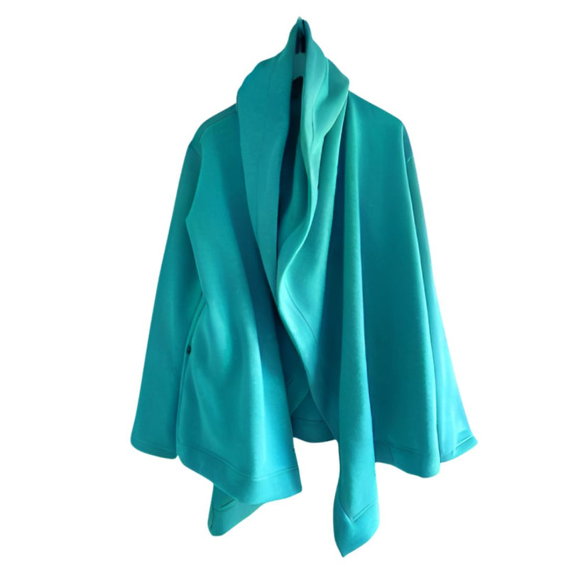 Draped Hoodie Aquamarine Sweatshirting