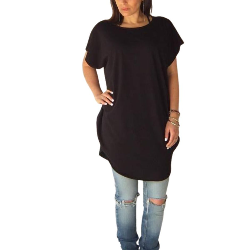 GOTS Certified Organic Reversible V Neck Circular Tee Black